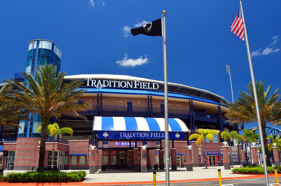 Tradition Field, now known as Clover Park, serves as the spring training home of the New York Mets in Port St. Lucie. The ballpark is an important sports destination on the Treasure Coast, drawing baseball fans for spring training, minor league games, community events, and seasonal tourism.