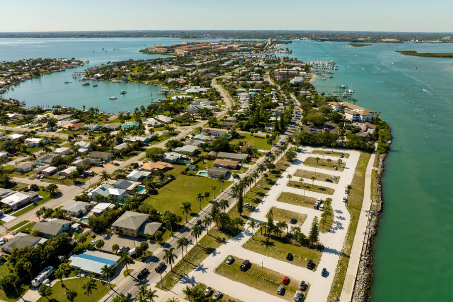 Seaway Drive in Fort Pierce connects the mainland with Hutchinson Island, offering scenic views of the Indian River Lagoon, marinas, waterfront neighborhoods, and nearby Atlantic beaches. The corridor serves as a popular gateway for boating, fishing, beach recreation, and exploring many of the Treasure Coast's coastal attractions.