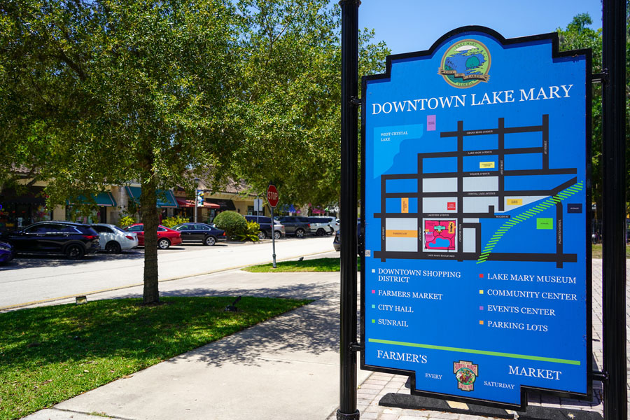Downtown Lake Mary serves as the city's walkable civic and cultural center, home to locally owned restaurants, boutique shops, community gathering spaces, and public events. The downtown district regularly hosts the popular Lake Mary Farmers Market, seasonal festivals, outdoor concerts, and holiday celebrations that bring residents and visitors together throughout the year. Conveniently located near City Hall and the SunRail station, Downtown Lake Mary offers a welcoming atmosphere that reflects the city's strong sense of community.
